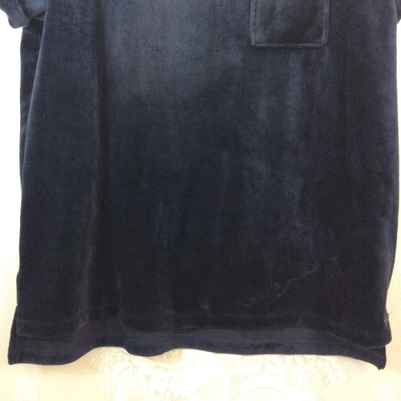 Marc New York Dark Navy Velvet Tee Shirt L - Picture 3 of 8